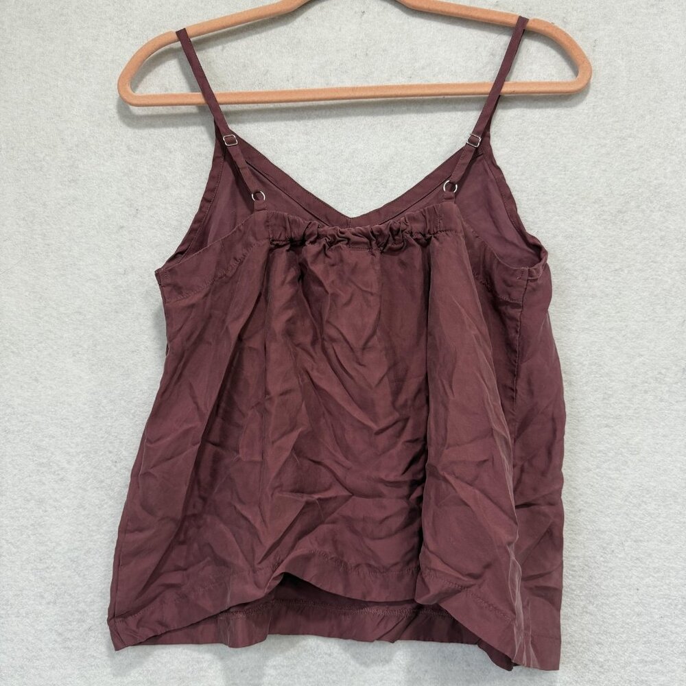 Athleta Shirt Womens XS Burgundy Calm Cool Cami Tank Adjustable Straps Cupro - Picture 7 of 8